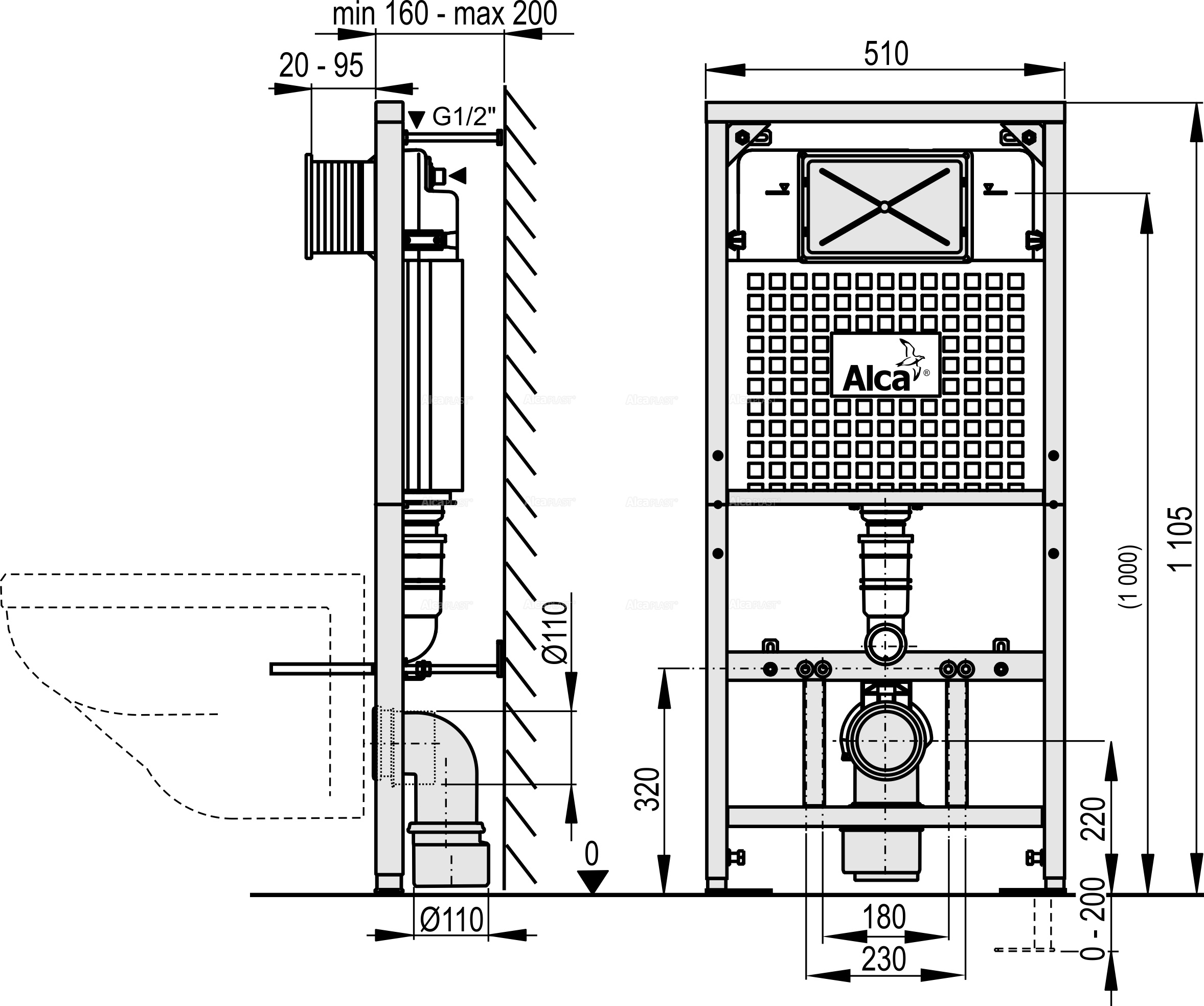 Installation size. A101/1200 ALCAPLAST. Инсталляции Алкапласт 101. Инсталляция для подвесного унитаза ALCAPLAST a101/1120. Инсталляция Алкапласт ам101/1120 Sadromodul a101.